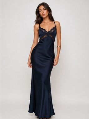 princess polly south of france maxi dress navy South Of France Maxi Dress | Navy | Womens